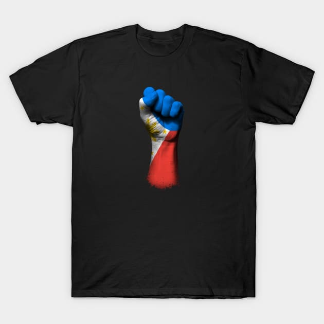 Flag of Philippines on a Raised Clenched Fist T-Shirt by jeffbartels